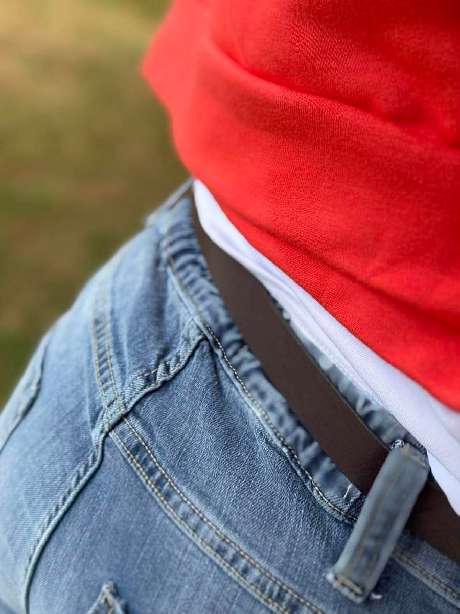 Jeans med belte